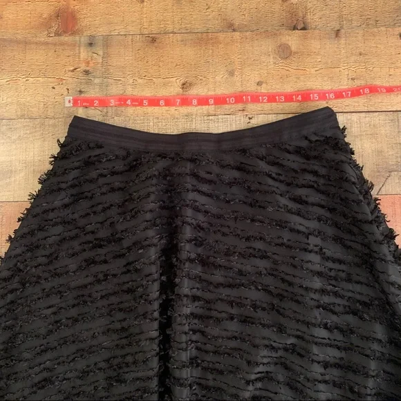 Maeve by Anthropologie black ruffle lined midi skirt - 12 - Picture 9 of 9